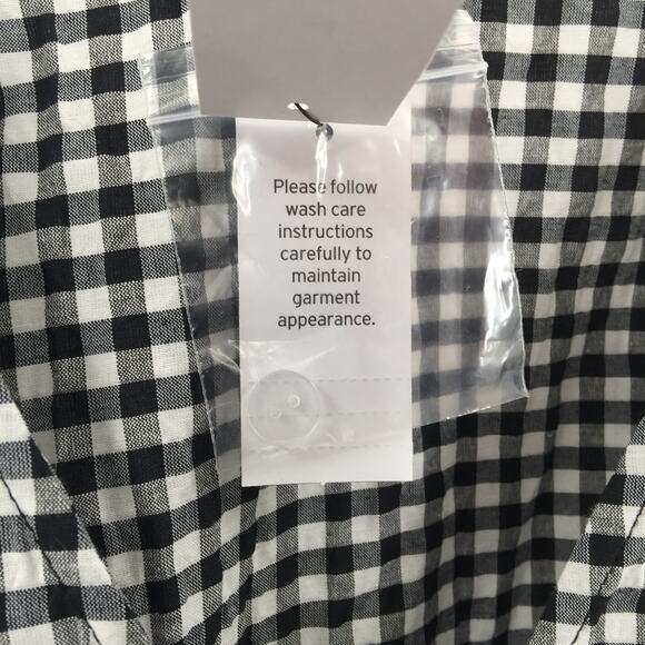 Topshop Gingham Print Wrap Mini Dress Short Sleeve White/Black Size 6 NWT - Picture 6 of 9